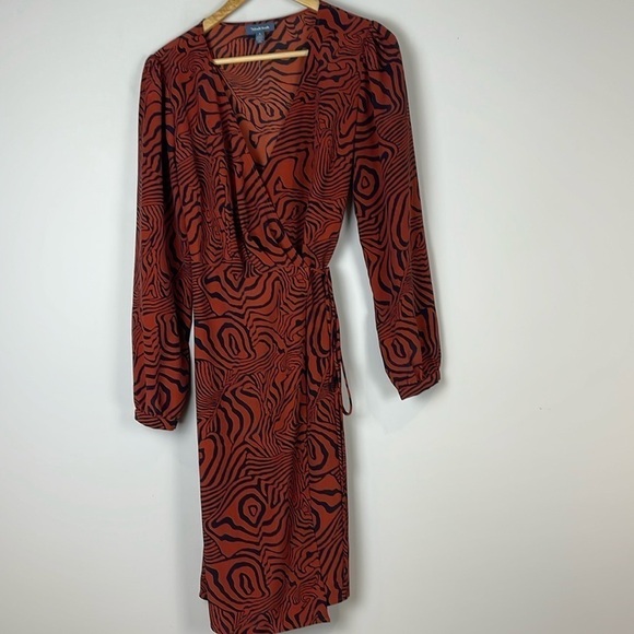 ModCloth wrap dress rust colour size small - Picture 2 of 9